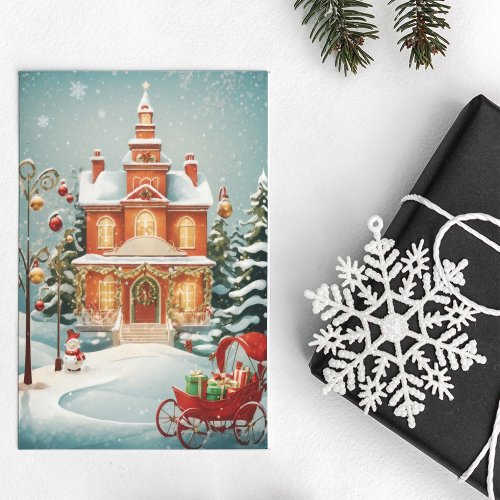 Elegant Merry Christmas Postcard 