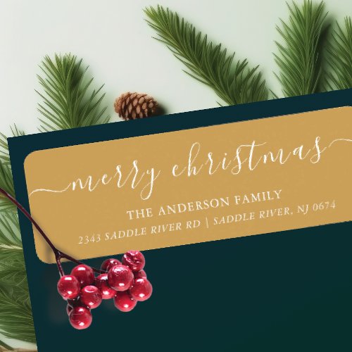 Elegant Merry Christmas Return Address Label