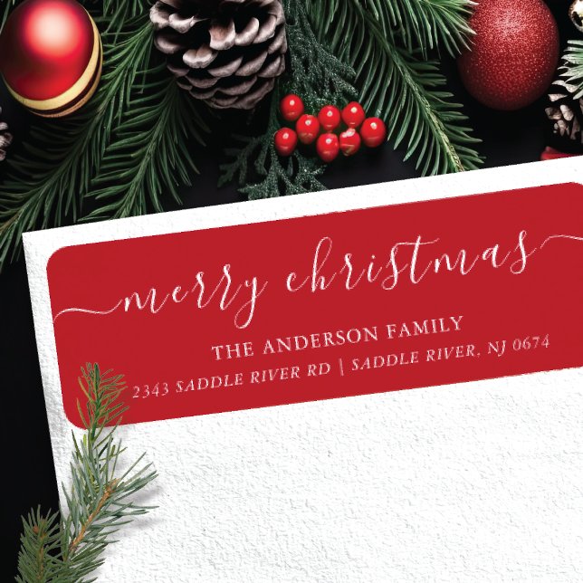 Elegant Merry Christmas Return Address Label (Creator Uploaded)