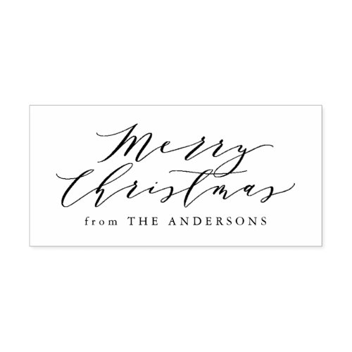 Elegant Merry Christmas  Return Address Stamp