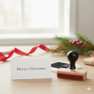 Elegant Merry Christmas Rubber Stamp for Holiday C