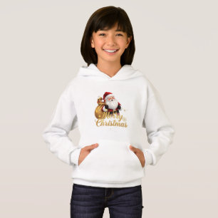 Elegant Merry Christmas Santa Claus Hoodie