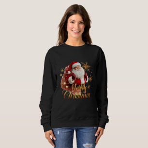 Elegant Merry Christmas Santa Claus Sweatshirt