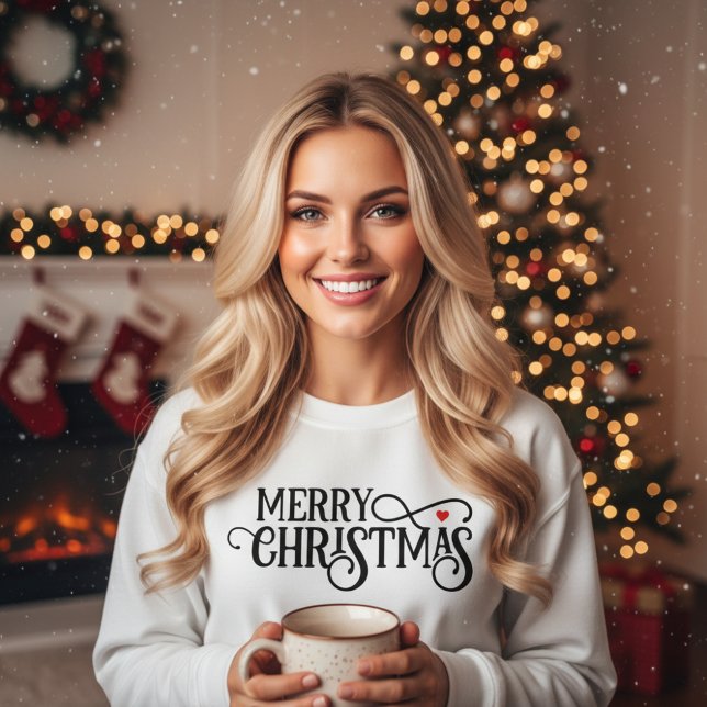 Elegant Merry Christmas Script  Sweatshirt (Creator Uploaded)