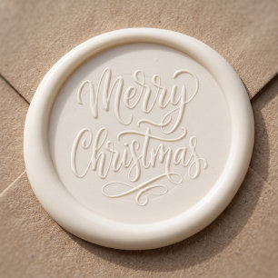 Elegant Merry Christmas Script Wax Seal Sticker
