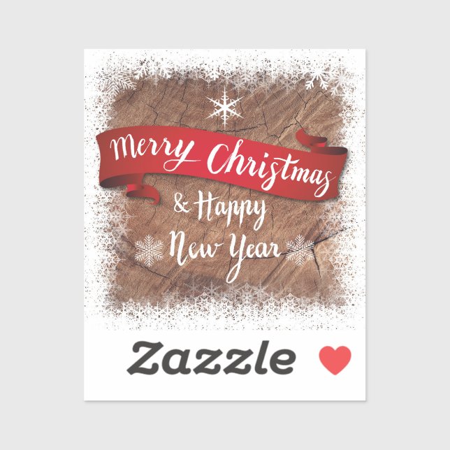 Elegant Merry Christmas Script White Snowflakes Sticker (Sheet)