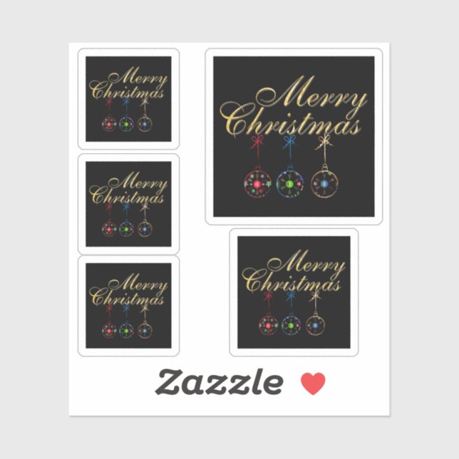 Elegant Merry Christmas Snowflake Art Sticker (Sheet)