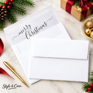 Elegant Merry Christmas Stylish Envelope Liner Des
