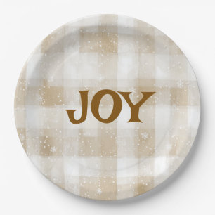 Elegant Merry Christmas Text Paper Plates