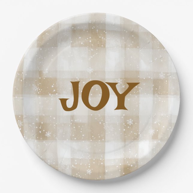 Elegant Merry Christmas Text Paper Plates (Front)