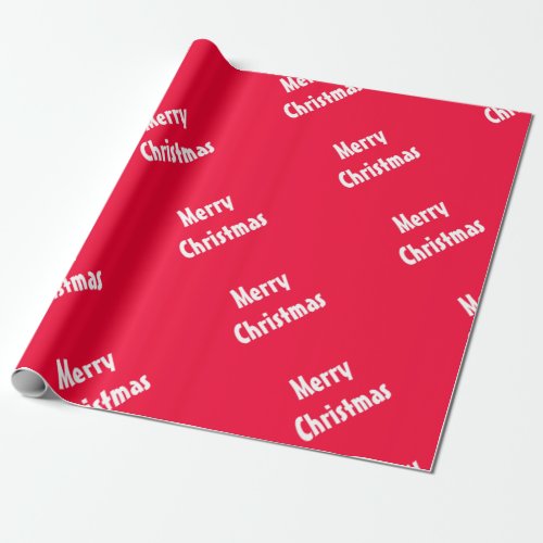 Elegant Merry Christmas Text Vintage Red Template Wrapping Paper