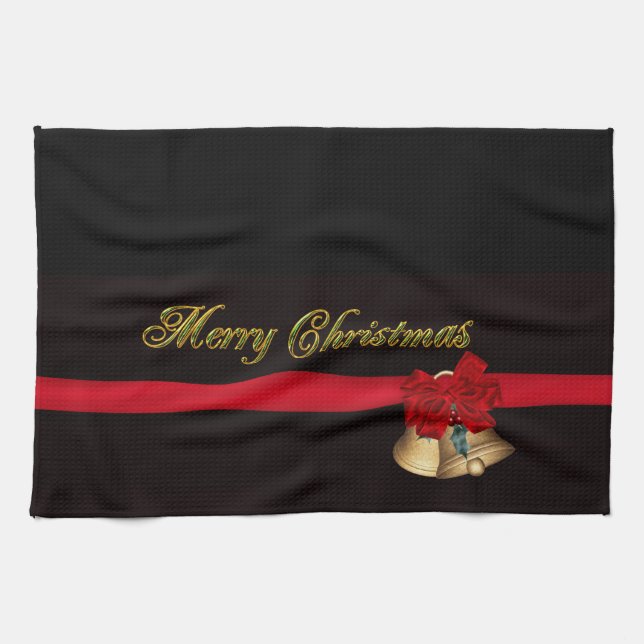 Elegant Merry Christmas Towel (Horizontal)