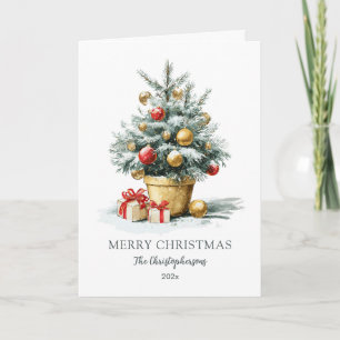 Elegant Merry Christmas Tree Card