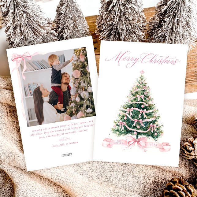 Elegant Merry Christmas Tree Holiday Card (Creator Uploaded)