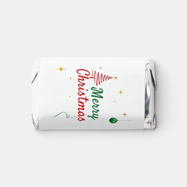 Elegant Merry Christmas Tree Holiday Design Hershey's Miniatures (Front)