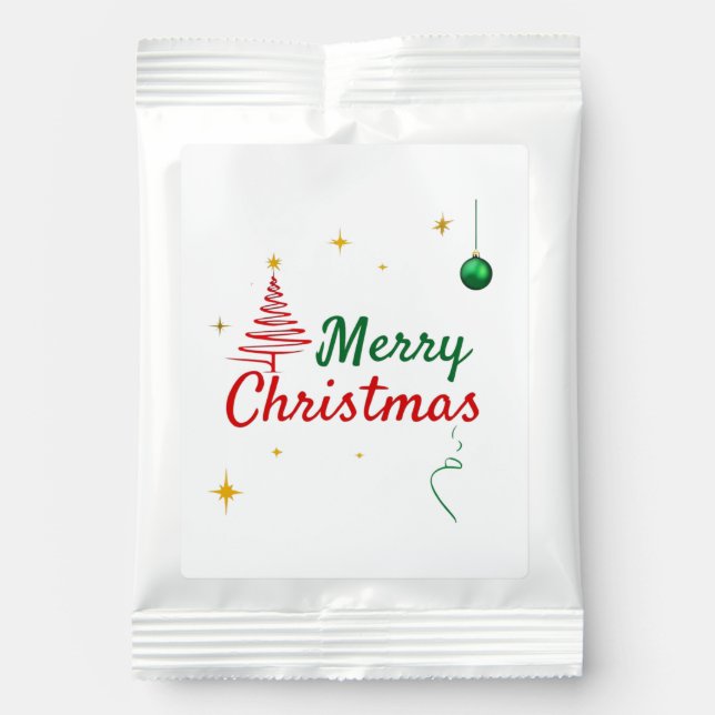 Elegant Merry Christmas Tree Holiday Design Margarita Drink Mix (Front)