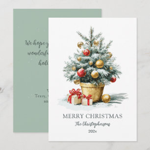 Elegant Merry Christmas Tree Non Photo Card