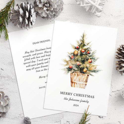 Elegant Merry Christmas Tree Non Photo Holiday Card