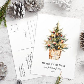 Elegant Merry Christmas Tree Non Photo Postcard