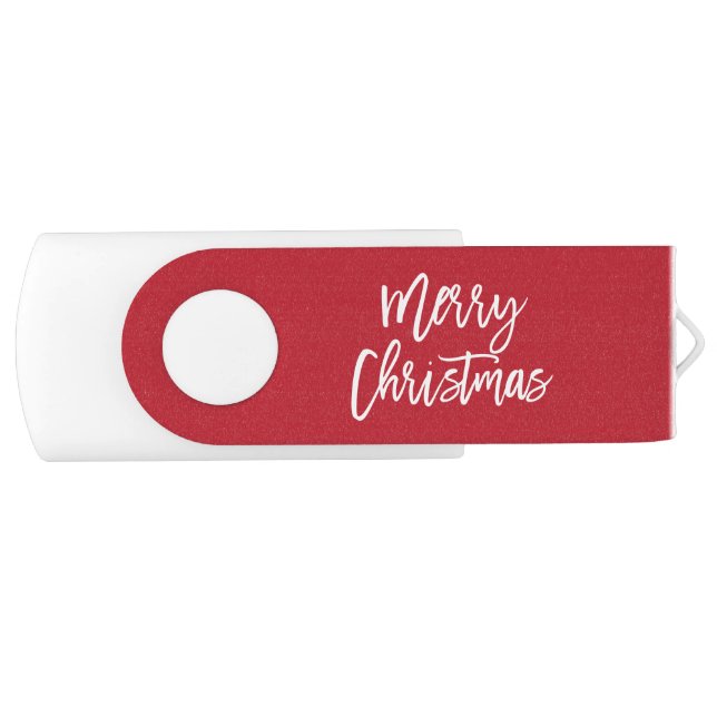 Elegant Merry Christmas USB Flash Drive (Front)