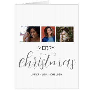 Elegant Merry Christmas Wishes Friends Photo Card