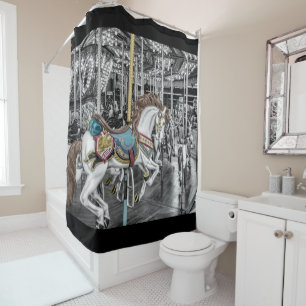 Elegant Merry Go Round Carousel Vintage Shower Curtain