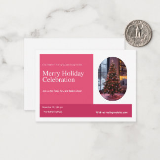Elegant Merry Holiday Celebration Christmas Tree Note Card