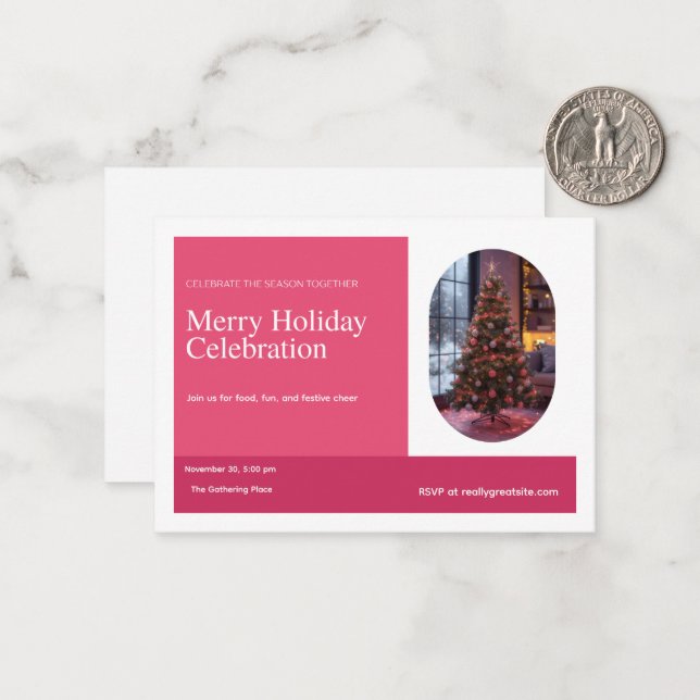 Elegant Merry Holiday Celebration Christmas Tree  Note Card (Front/Back In Situ)