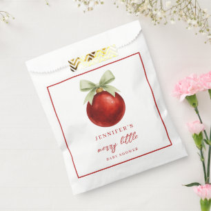 Elegant Merry Little Christmas Baby Shower Favor Bag