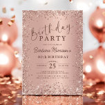 Elegant Metal Rose Gold Glitter 80th Birthday Chic Invitation<br><div class="desc">Celebrate a milestone in style with this Elegant Metal Rose Gold Glitter 80th Birthday Invitation! Featuring a luxurious rose gold metallic design with shimmering glitter accents, this invitation sets the perfect tone for a sophisticated and glamorous celebration. Ideal for an elegant soirée, dinner party, or upscale gathering, it adds a...</div>