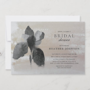 Elegant Metalic Silver Iris Floral Bridal Shower Invitation