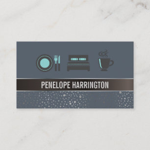 Elegant Metallic   Bed and Breakfast Icon Business Card