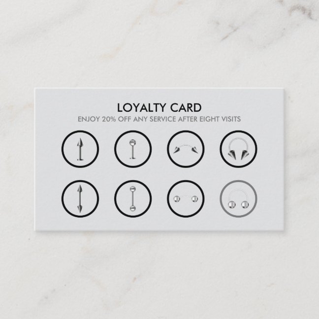 Elegant Metallic Black Body Piercing Loyalty Card