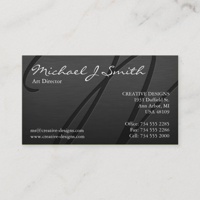 Elegant Metallic Business Card (Front)
