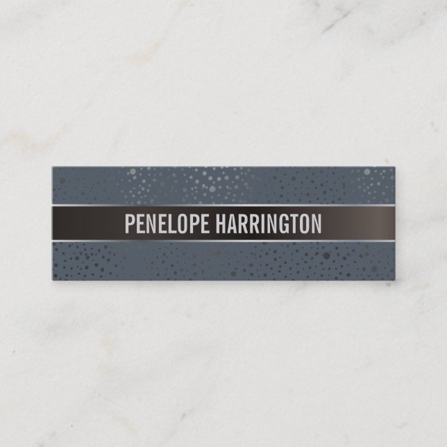 Elegant Metallic Confetti Luxe Mini Business Card (Front)
