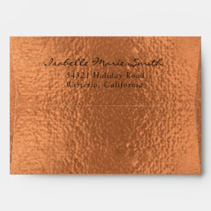 Elegant Metallic Copper Image Wedding Invitation Envelope