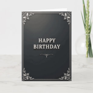 Elegant Metallic Framed Birthday Card