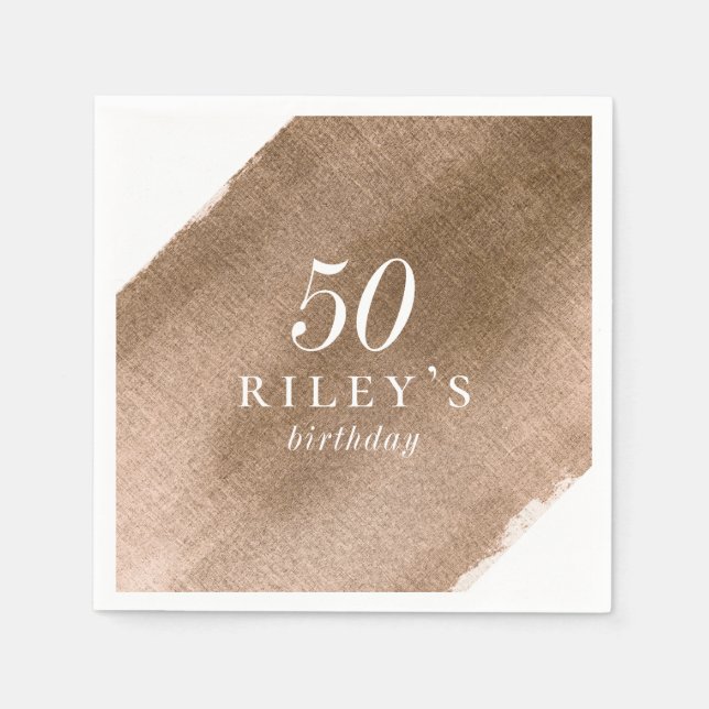 Elegant Metallic Gold Birthday Party Napkins (Front)