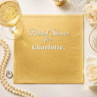 Elegant Metallic Gold Bridal Shower Personalized Napkins