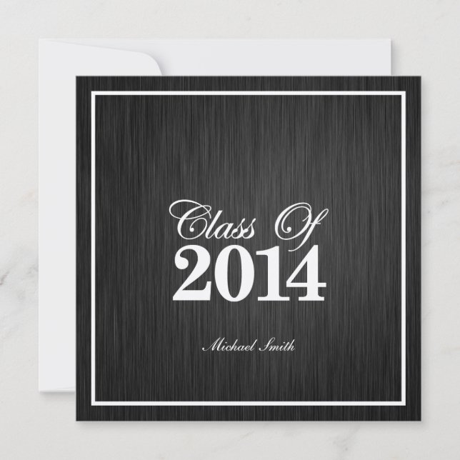 Elegant Metallic Gold Class of 2014 Graduation Invitation (Front)