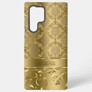 Elegant Metallic Gold Damasks & Lace  Samsung Galaxy S22 Ultra Case