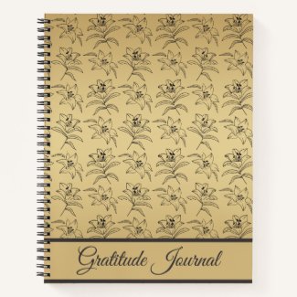 Elegant Metallic Gold Lily Gratitude Journal