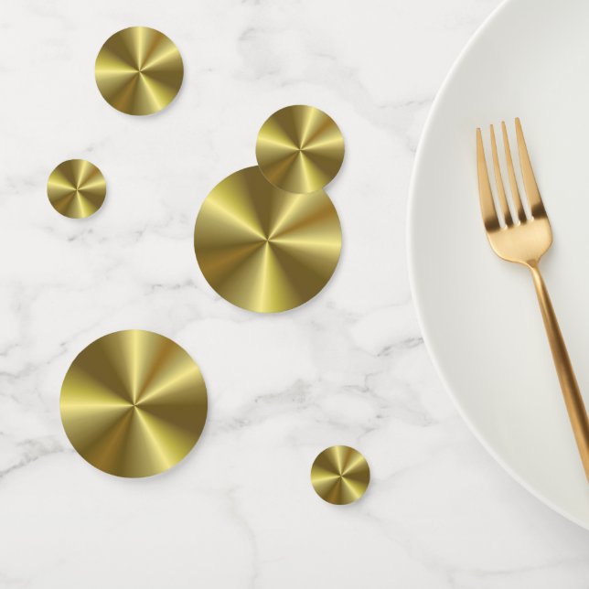 Elegant Metallic Gold Look Modern Blank Template Confetti (Group)