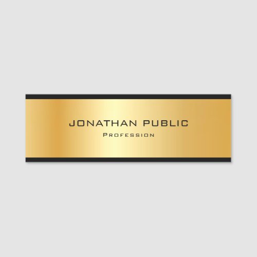 Elegant Metallic Gold Look Template Professional Name Tag