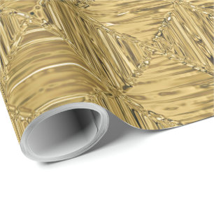 Elegant Metallic Gold Pattern Textured Look Wrapping Paper