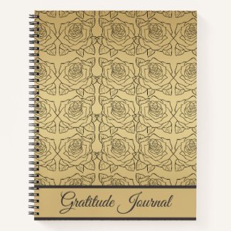 Elegant Metallic Gold Roses Gratitude Journal