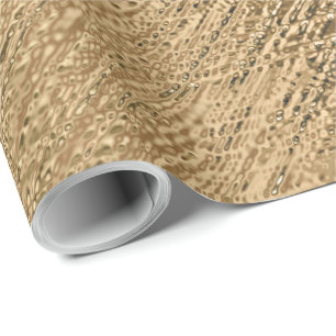 Elegant Metallic Gold Rough Textured Look Wrapping Paper