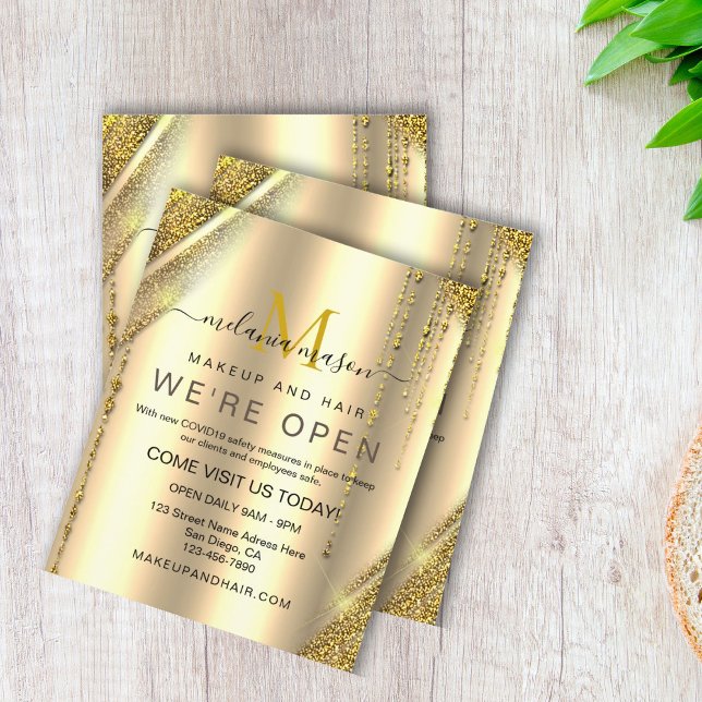 Elegant Metallic Gold Sparkly Glitter Beauty Flyer (Creator Uploaded)