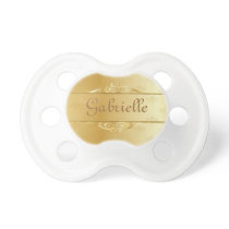 Elegant Metallic Gold Tones Damasks Monogram Pacifier