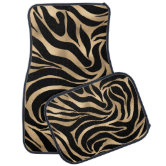 Black And Metallic Gold Car Floor Mats